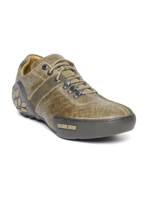 

Woodland ProPlanet Men Olive Green Nubuck Leather Sneakers