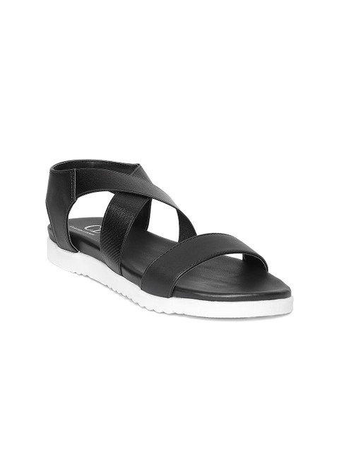

Carlton London Women Black Solid Open Toe Flats