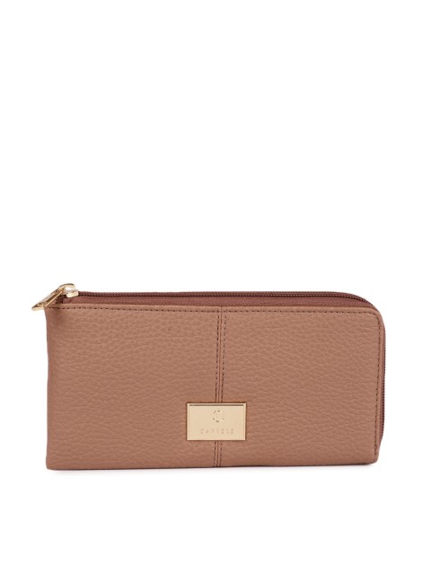 

Caprese Women Pink Textured Zip Around Wallet