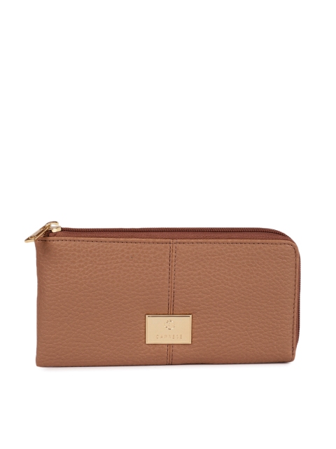 

Caprese Women Brown Textured Zip Around Wallet