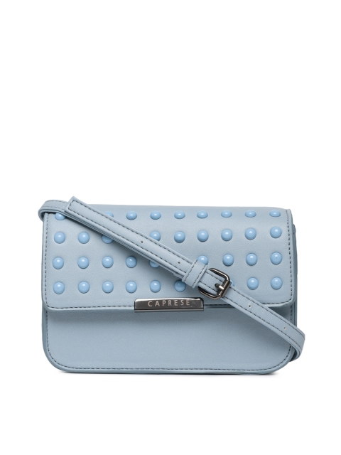 

Caprese Blue Solid Embellished Small Sling Bag