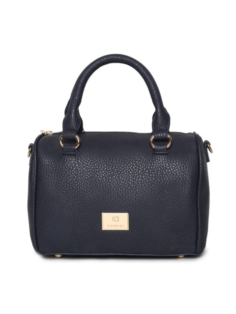 

Caprese Navy Blue Textured Handheld Bag