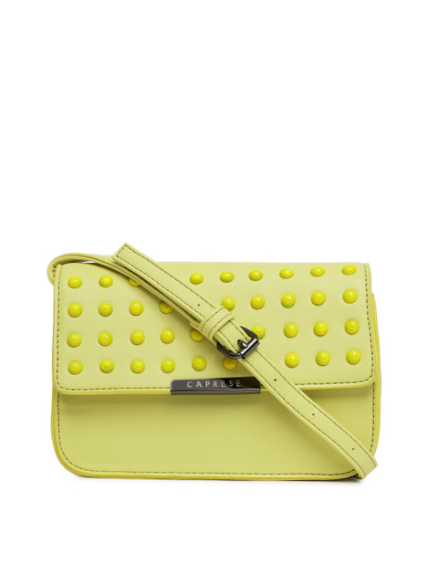 

Caprese Yellow Solid Embellished Small Sling Bag
