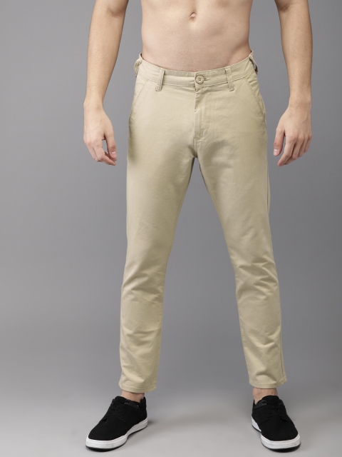 

HERE&NOW Men Beige Slim Fit Solid Cropped Chinos