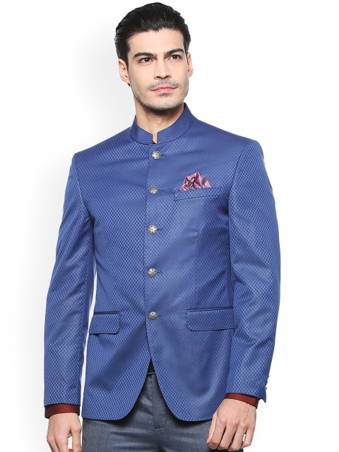 

Peter England Elite Blue Bandhgala Blazer