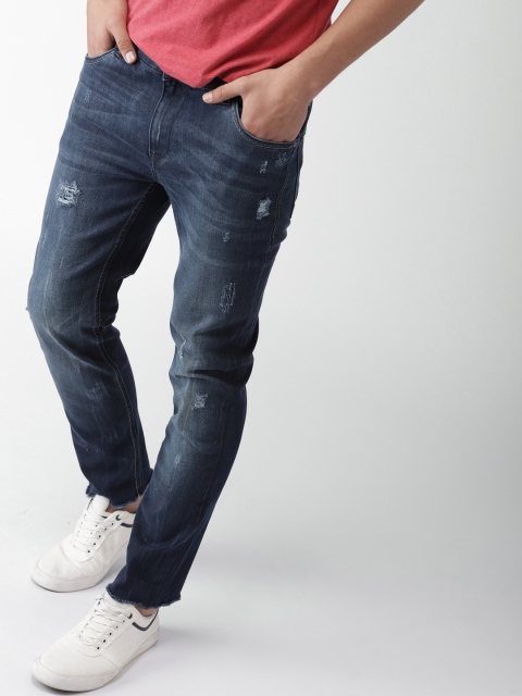 

Mast & Harbour Men Blue Skinny Fit Mid-Rise Mildly Distress Stretchable Jeans