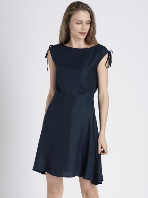 

Splash Women Navy Blue Solid A-Line Dress