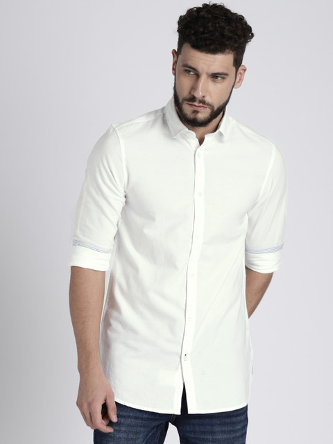 

Splash Men White Regular Fit Solid Casual Shirt