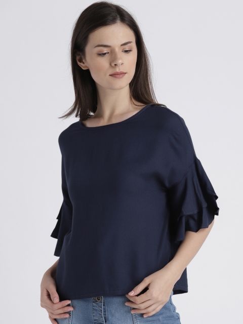 

Splash Women Navy Blue Solid Top