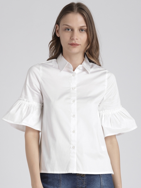 

Splash Women White Solid Shirt Style Top