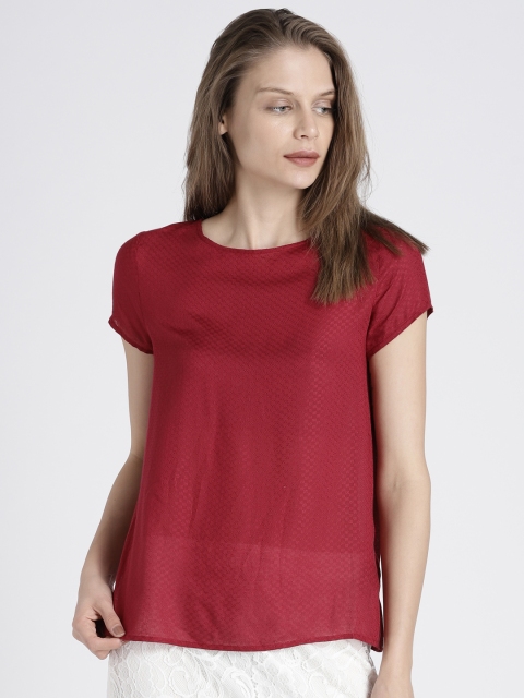 

Splash Women Maroon Self Design Top