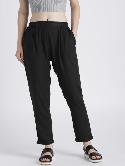 

Splash Women Black Solid Regular Trousers