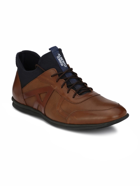 

Alberto Torresi Men Brown Leather Sneakers