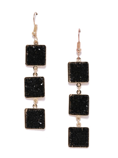 

Ayesha Gold-Toned & Black Geometric Drop Earrings
