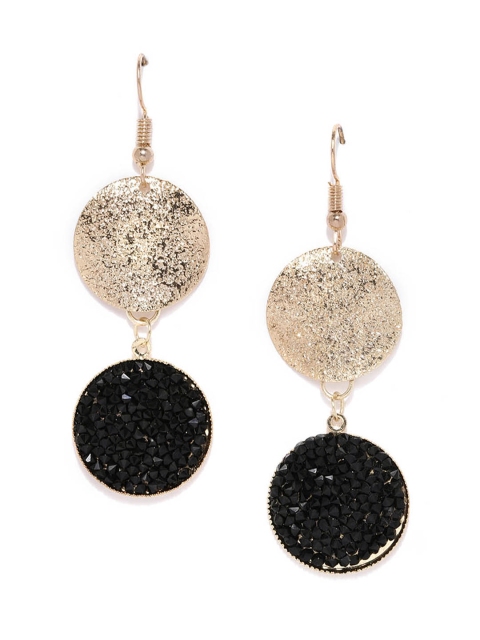 

Ayesha Gold-Toned & Black Circular Drop Earrings