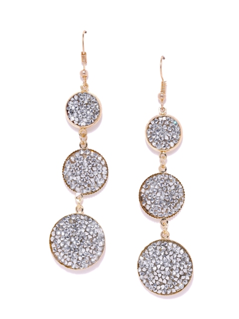 

Ayesha Gold & Silver-Toned Circular Drop Earrings