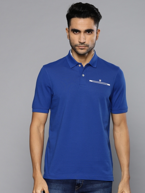 

Louis Philippe Men Blue Solid Polo Collar T-shirt