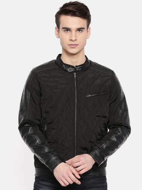

SPYKAR Men Black Solid Quilted Jacket
