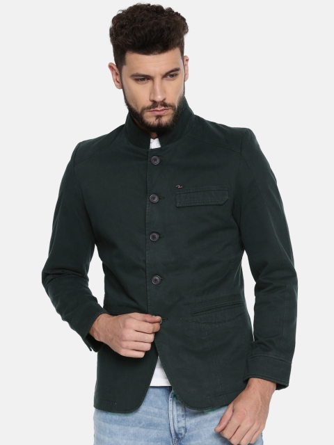 

SPYKAR Men Navy Blue Solid Tailored Jacket