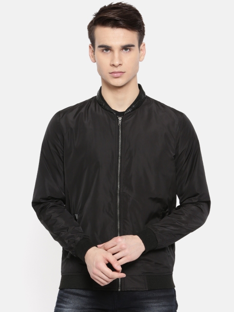 

SPYKAR Men Black Solid Bomber Jacket