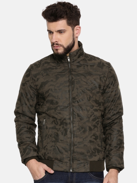 

SPYKAR Men Brown Printed Bomber