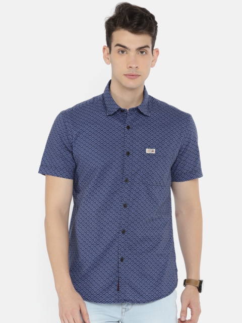 

U.S. Polo Assn. Denim Co. Men Navy Blue Slim Fit Printed Casual Shirt