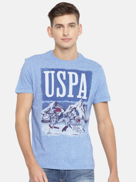 

U.S. Polo Assn. Denim Co. Blue Printed Pure Cotton T-shirt