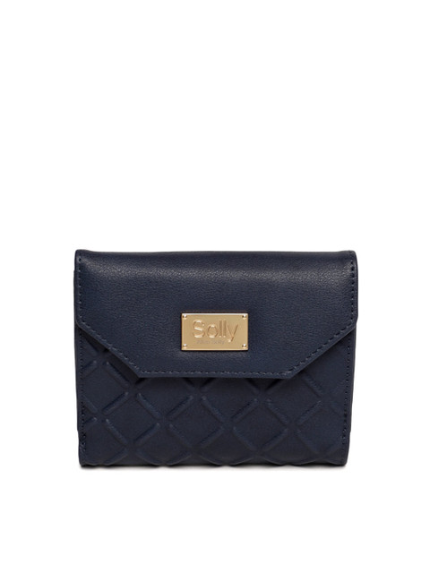

Allen Solly Women Navy Blue Textured Three Fold Wallet