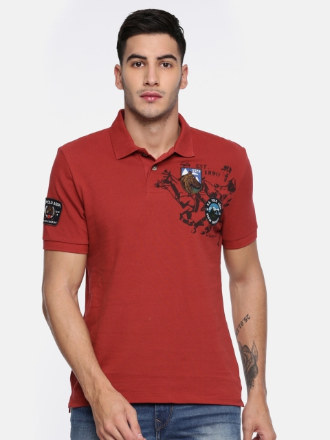 

U.S. Polo Assn. Denim Co. Red Printed Polo Collar T-shirt