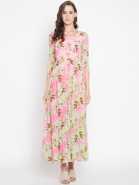 

PANIT Women Pink Floral Print Maxi Dress