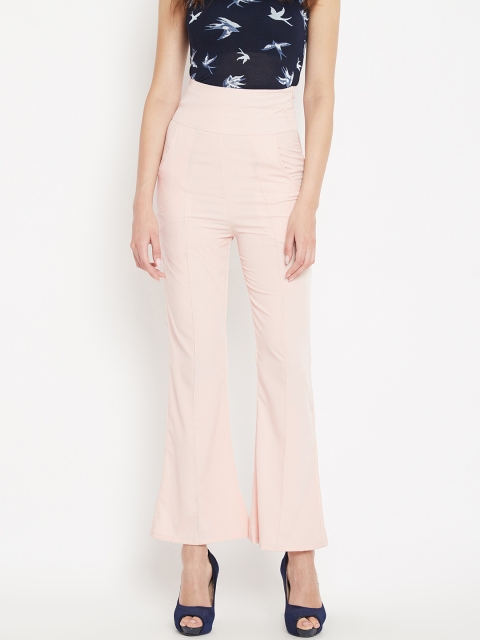 

PANIT Women Light Pink Regular Fit Solid Bootcut Trousers
