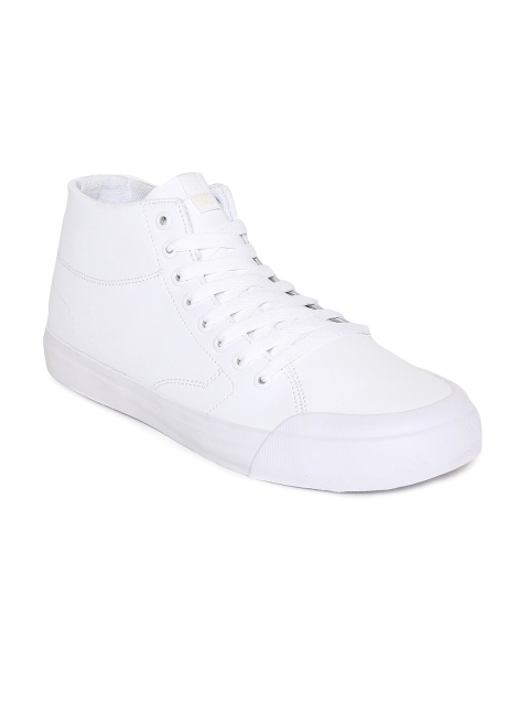 

DC Men White Solid Leather Mid-Top EVAN HI ZERO M SHOE Sneakers