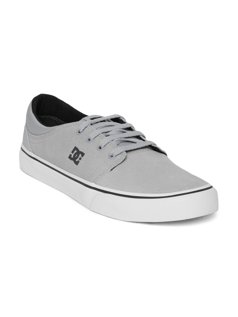 

DC Men Grey Leather Sneakers