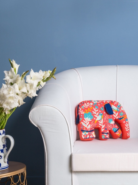 

Chumbak Fantasy Elephant Shape Cushion, Orange