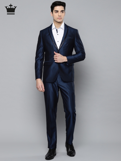 

Louis Philippe Navy Solid Single-Breasted Slim Fit Party Suit, Navy blue