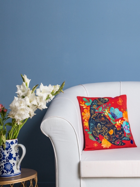 

Chumbak Red Square Cushion Cover