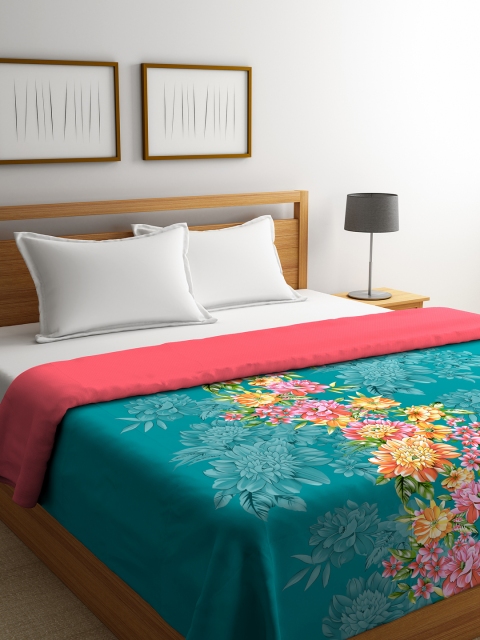 

Portico New York Coral Red & Teal Blue AC Room 120 GSM Reversible Double Bed Comforter