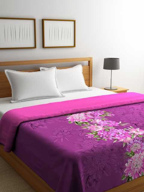 

Portico New York Pink Floral AC Room 120 GSM Reversible Double Bed Comforter
