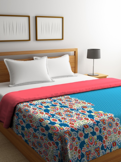 

Portico New York Pink & Blue Floral AC Room 120 GSM Double Bed Comforter