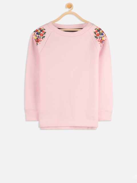 

Cherry Crumble Girls Pink Solid Sweatshirt