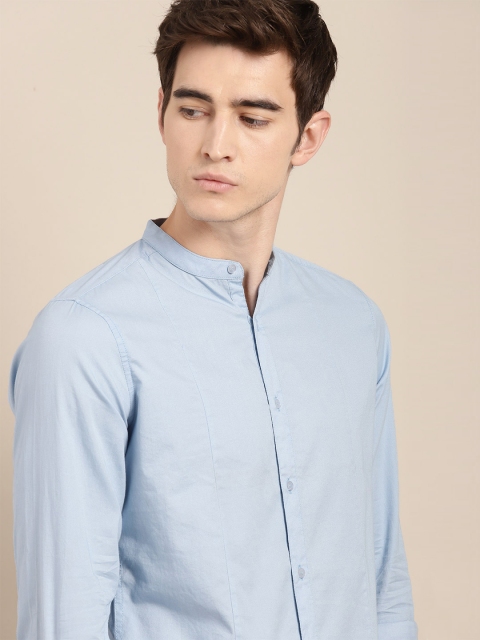 

ether Men Blue Regular Fit Solid Casual Shirt