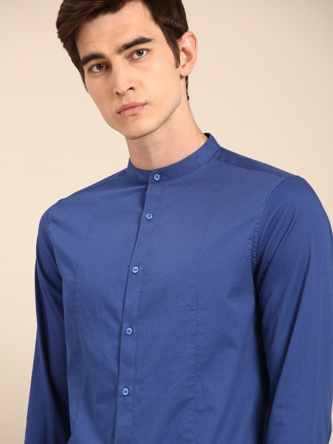 

ether Men Blue Regular Fit Solid Casual Shirt