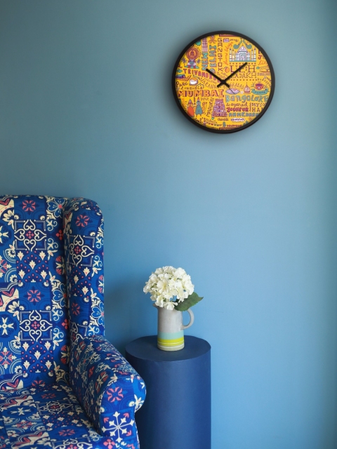 

Chumbak Yellow Round Printed 34.5 cm Analogue Wall Clock