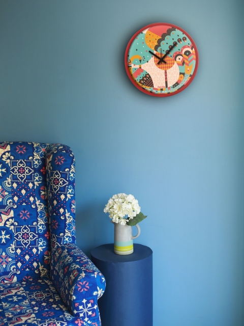 

Chumbak Multicoloured Round Printed 34.5 cm Analogue Wall Clock, Multi