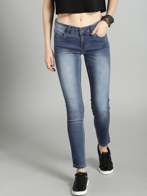 

Roadster Women Blue Skinny Fit Mid-Rise Clean Look Stretchable Cropped Jeans