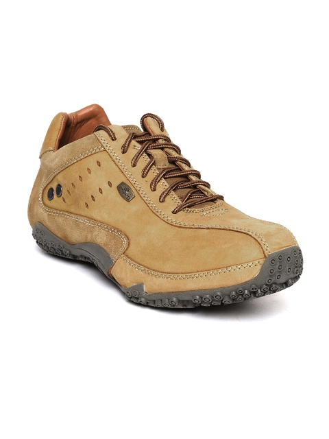 woodland men's khaki leather sneakers