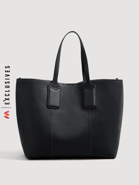 

MANGO Women Black Solid Handheld Bag