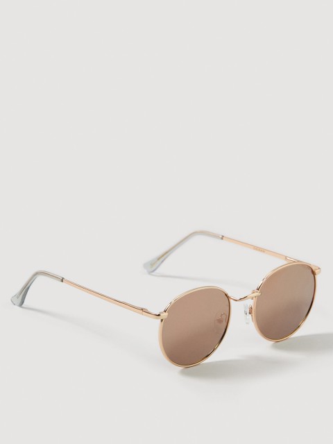 

MANGO Women Mirrored Oval Sunglasses 33020602, Brown