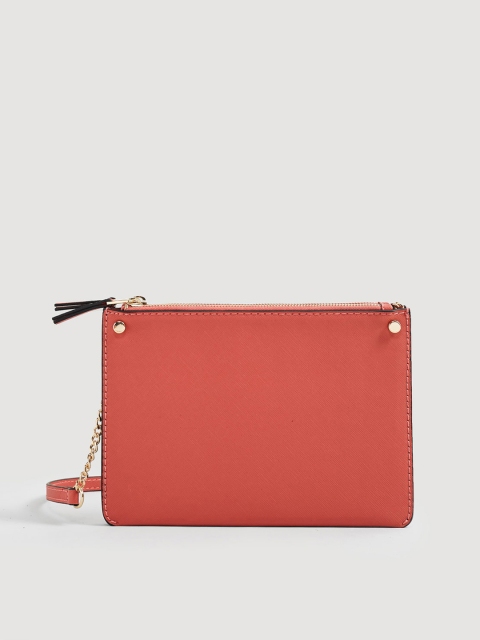 

MANGO Coral Pink Solid Sling Bag