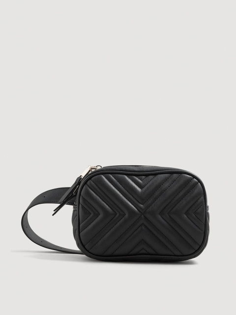 

MANGO Women Black Quilted Fanny Pack